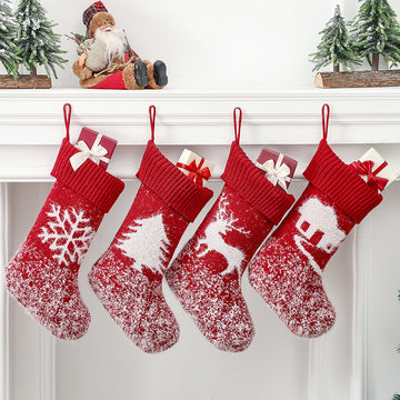 Classic Xmas Stocking Socks Candy Gift Bag For Party Decorations