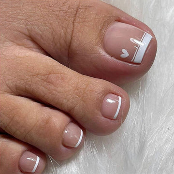 24PCs French Square Nude Nails Natural