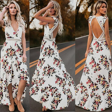 Vintage Vibes in Printed Irregular Sleeveless 90s Dress