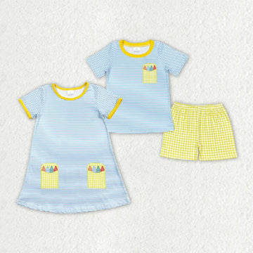 Back To School Outfits Middle School | Sibling Dresses Summer Sets | Boutique Fashion Children Clothing