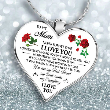 Easy Mother's Day Gift Ideas | Heart Necklace Epoxy Inspirational Necklaces For Mother Dat Gifts