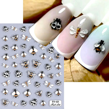 5D Relief Ladybug Nail Stickers | Summer Nail Sliders