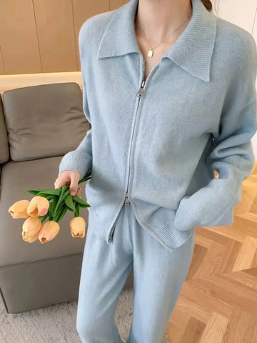 Korean Style Sweater | Autumn and winter leg pants | Two-piece set for women