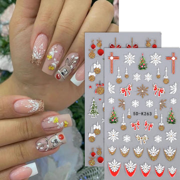 5D Snowman Decorated Christmas Nails Inspirations