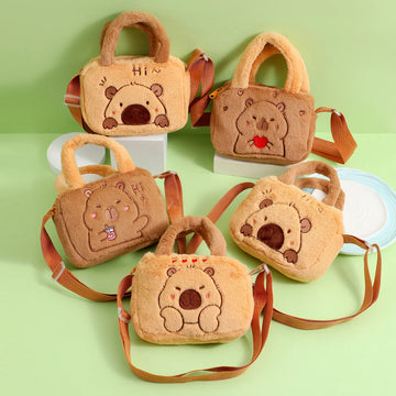 Ins Style Cute Cartoon Capybara Plush Shoulder Bag