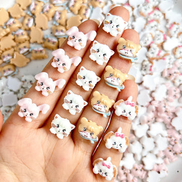 30 Birthday Nails Designs | Colorful Rabbit Nail Art Accessories for DIY Hairpin Nails Crafts
