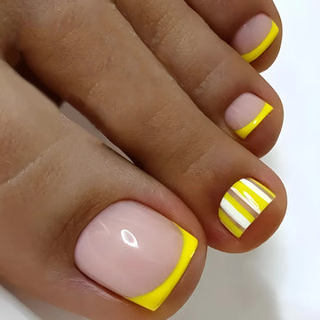 24 Simple French press on toenails for summer wear