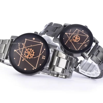 Personalized Couple Watches | Stylish Casual Tungsten Steel Personalized Couple Clock