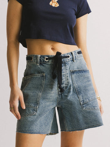 Women's Vintage High Waist Distressed Denim Shorts