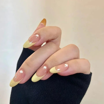 10 Pcs Pastel Yellow Nail Designs