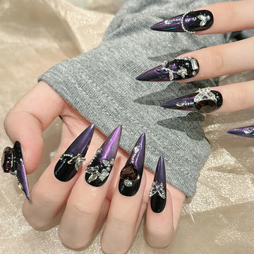 10 Halloween Nails Almond | Press on Nails | DIY Handmade Wearing Armor False Nails