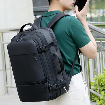 laptop bag with usb charging port | Waterproof Anti-Theft Lock Wet/Dry Separation Pockets