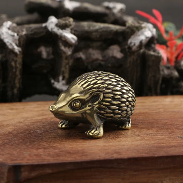 GF Birthday Gift Idea | Mini Brass Hedgehog Ornament Metal Animals Statue Figure Gift