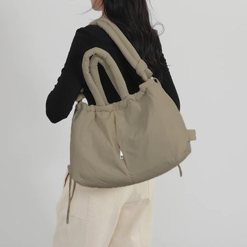 Puffer Tote Bag Designer | Adjustable Strap Shoulder Bag Nylon Large Capacity Puffy Purse