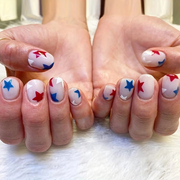 24 Pcs Independence Day Square Press-On Nails