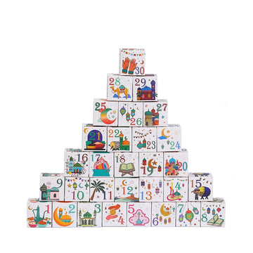 30Pcs ramadan gift box ideas | Muslim Calendar Boxes for Eid Mubarak Party
