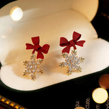 Snowflake Drop Earrings for Women | Christmas Santa Claus Snowman Earrings