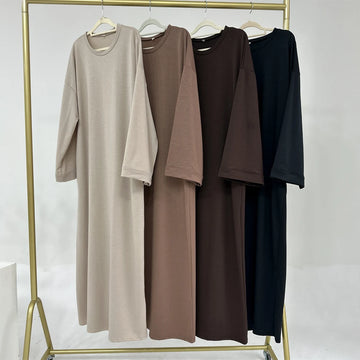 Casual Modest Dresses Islamic | Women's Loose Long Sweatshirt Dress | Muslim Casual Abaya | Ramadan Eid