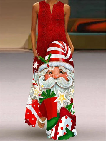 Christmas Maxi Dress | Christmas Dress For Womens | Element Pattern Print Maxi Dress