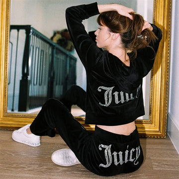 Women's Y2K Jogging Set | Fall Winter Jogger Comfortable Pantsuit Long-Sleeved Jacket Coat & Trousers