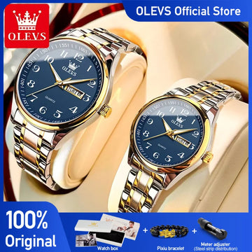 OLEVS 5567 Brand Couple Quartz Waterproof Wristwatch for Lover | Wristwatch Simple Fashion