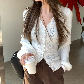 Y2K Vintage Style Cardigan | Women Sexy Slimming Sweater Coat | Knitwear Tops