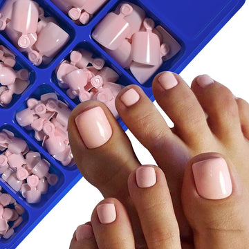 100pcs Fake Nude Toe Nails Inspirations