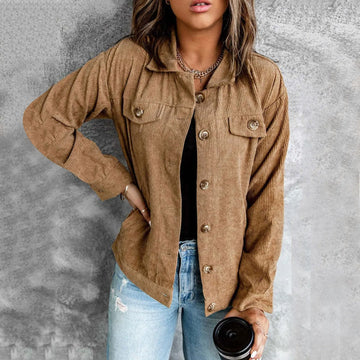 Button-Up Jacket – Streetwear Style with Pockets & Turn-Down Collar