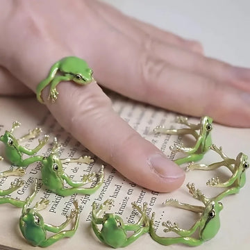 2 Pcs Frog Adjustable Ring - Cute & Hip-Hop Style | Animal Ring | Perfect For Daily Wear & Parties