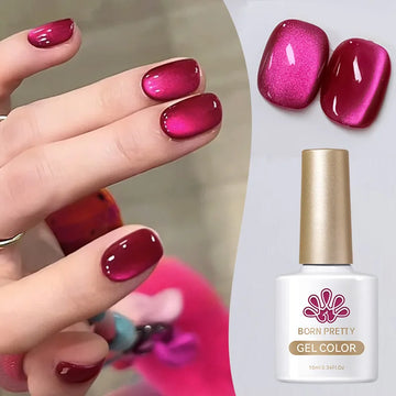 BORN PRETTY Pink Red Cat Magnetic Gel Nail Polish 10ml | Red cat eye nails pinterest