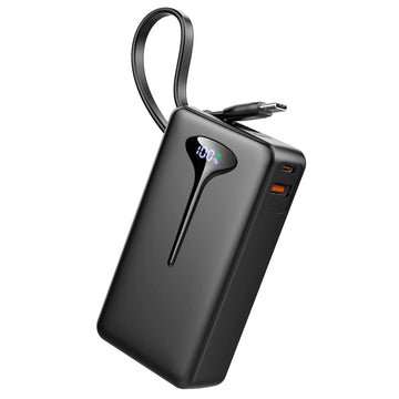 10000mAh Power Bank with 22.5W Fast Charging, USB-C - Built-in Cable for iPhone,Android