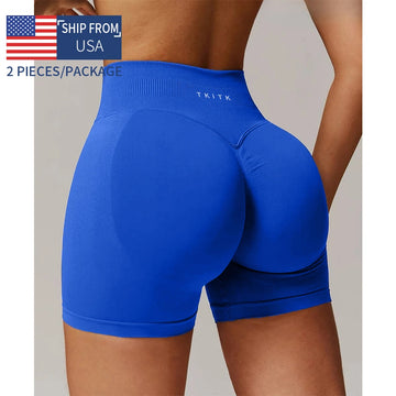 Newly listed price 2 Pcs TKITK Seamless Solid Fitness Shorts for Women