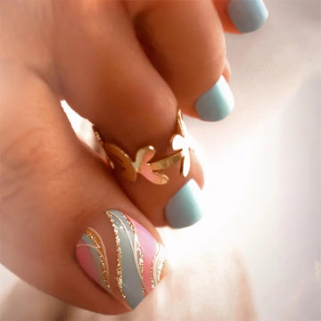 24 Trending Pedicure Colors | Fake Toe Nails Trendy Charm Girls Full Cover False Toe Tips