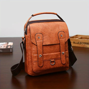 Men's Vintage Crossbody Bag | 1pc PU Fashion Business Handbag - Stylish and Functional