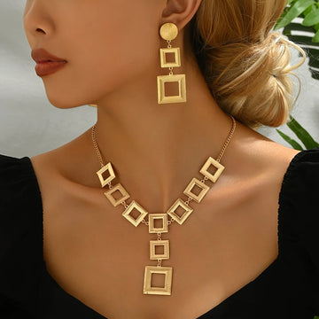 14k Gold Earrings And Necklace Set | Gift For Everyday Chic To Evening Glamour