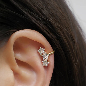 Clip On Earrings | 1PC New Fashion Star CZ Zircon Crystal Clip Earrings for Women