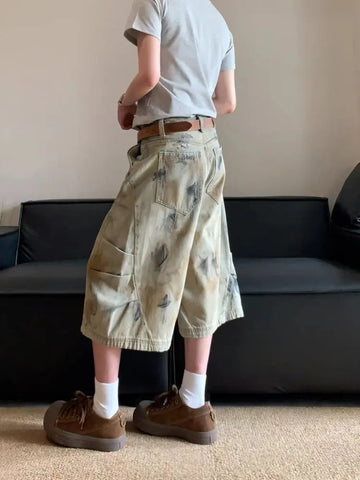 Korean Street Fashion Women's | Summer Casual Wide Leg Design Straight Cut Seven-Foot Pants