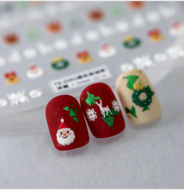 High Quality 5D Christmas Nail Stickers