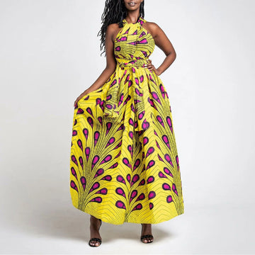 Multi-Way Wearable African Print Summer Dress for Women