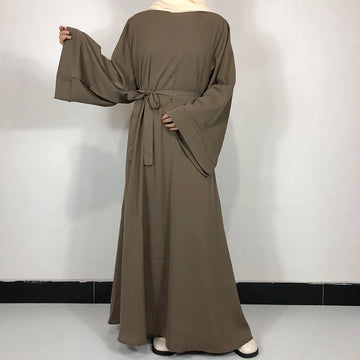 15 Colors Basic Abaya With Belt | High Quality Muslim Women Modest Simple Dress | EID Clothing