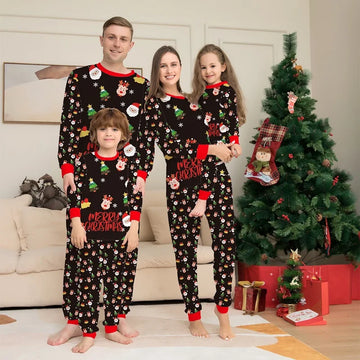Christmas pajamas family | Outfits Adult And Kids Xmas Sleepwear Sets Print Tops+Pants
