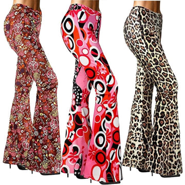 60S 70S 80S Hippie Pants | Bell Bottom Retro Trousers| Scarf Glasses Necklace Earrings Party Outfits