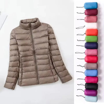 Plus Size Light Down Jacket Women | Inner Cloth Short Stand Coat Women Outerwear
