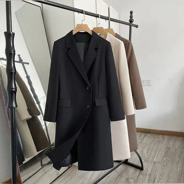 Ladies Suit Coat | mid-length trench coat new autumn casual retro small coat