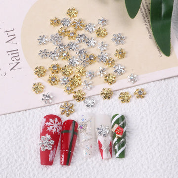 50 December Nails Designs | 3D Winter Snowflake Nail Art Charm | DIY Nail Accessories