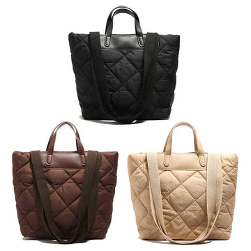 Quilted Puffer Tote Bag | Solid Color Large Purse Satchel Bag for Travel