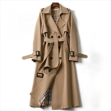 Winter Women's windbreaker jacket With Belt Fashion Streetwear Long Jacket Coat