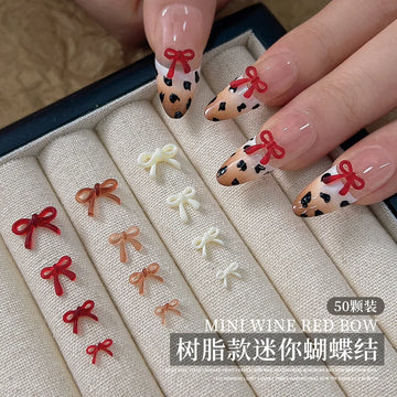 50 Butterfly Design On Nails | Bow Nail Art Decorations Parts Multi Colors | Bow Tie DIY Nail Art