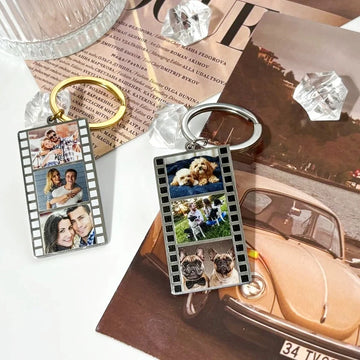 Custom photo film keychain | 3 Photos Personalized Camera Roll Gift for Women | Valentine's Day Jewelry