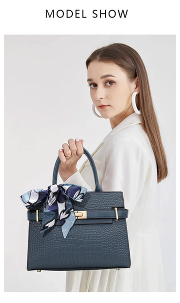 Aidrani Genuine Leather Handbags | large capacity women's bag, square cowhide shoulder bag
